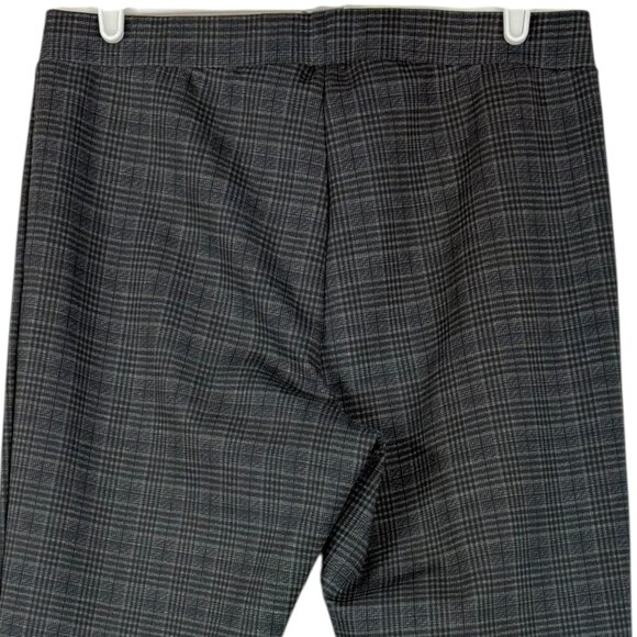Ellen Tracy Women's Pull-on Stretch Mid Rise Skinny Plaid Black Pants Size L - Picture 4 of 10